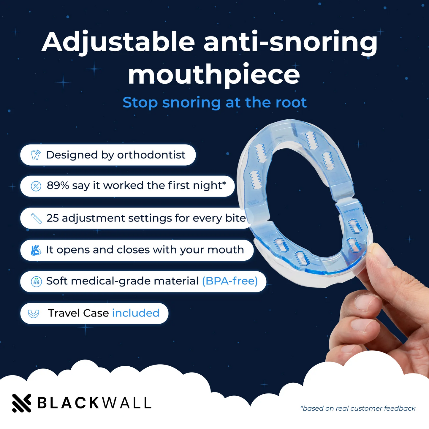 Blackwall® Plus™ Adjustable Anti-Snoring Mouthpiece